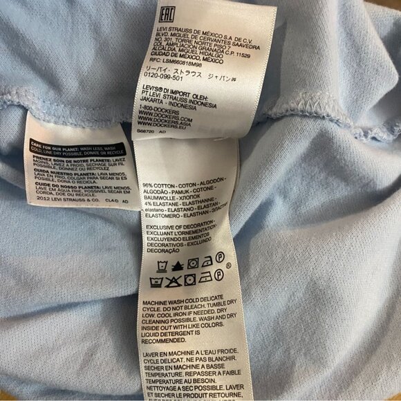 Dockers Mens Polo Shirt XLT Vintage Light Blue Embroidered Logo - Picture 4 of 4